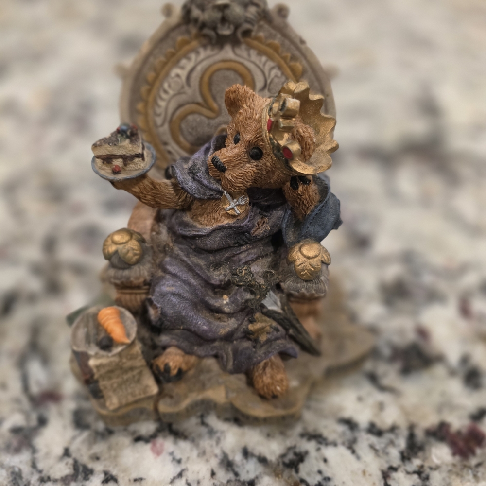 Charming Bear Figurine with Crown